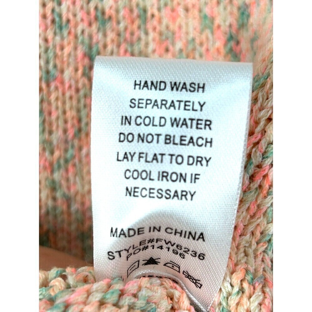 Fate Women Sz L Sweater Peach Puff Short Sleeve Crew Neck Cotton Blend Knit R3 - Picture 12 of 12